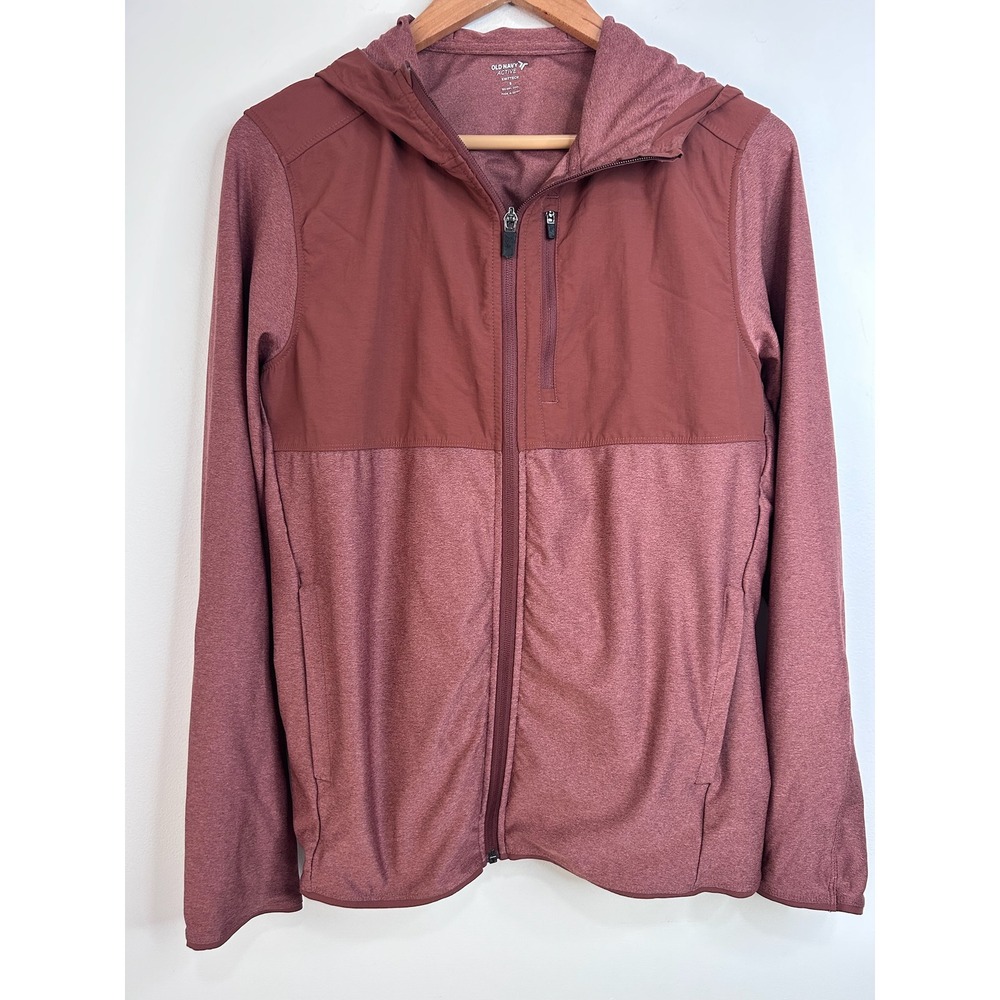 Old Navy Active Knittech Go-Dry Cool Hoodie Women Small Rosewood Full Zip Jacket